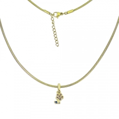 collar de eslabones cubanos de oro de mujer de acero inoxidable  PSS114
