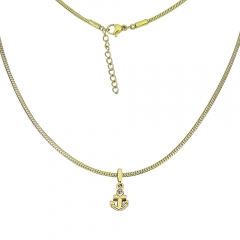 collar de eslabones cubanos de oro de mujer de acero inoxidable  PSS119