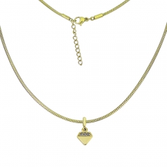 collar de eslabones cubanos de oro de mujer de acero inoxidable  PSS112