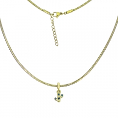 collar de eslabones cubanos de oro de mujer de acero inoxidable  PSS109