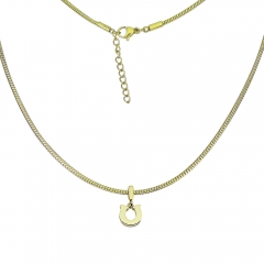 collar de eslabones cubanos de oro de mujer de acero inoxidable  PSS155