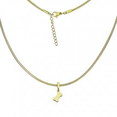 collar de eslabones cubanos de oro de mujer de acero inoxidable  PSS137