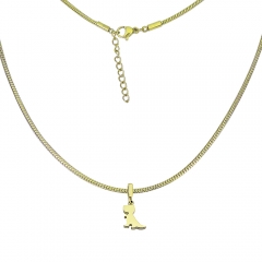 collar de eslabones cubanos de oro de mujer de acero inoxidable  PSS146