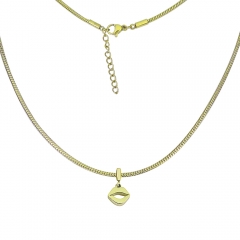 collar de eslabones cubanos de oro de mujer de acero inoxidable  PSS133