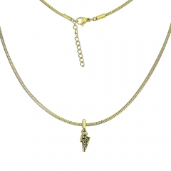 collar de eslabones cubanos de oro de mujer de acero inoxidable  PSS122