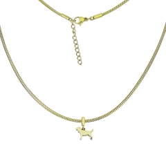 collar de eslabones cubanos de oro de mujer de acero inoxidable  PSS149