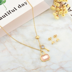 Conjunto de joyas chapadas en oro de acero inoxidable de moda para mujer XXXS-0532