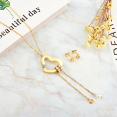 Conjunto de joyas chapadas en oro de acero inoxidable de moda para mujer XXXS-0541