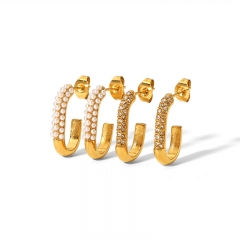 moda Pendientes Joyas de acero inoxidable chapadas en oro ES-2526