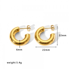 moda Pendientes Joyas de acero inoxidable chapadas en oro ES-2536G