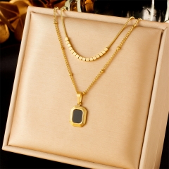 Collar de acero inoxidable chapado en oro para joyería de mujer NS-1866A