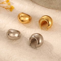 Pendientes llamativos de lujo para mujer chapados en oro de acero inoxidable   ES-2952