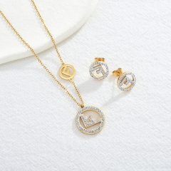 Conjunto de joyas y collar chapado en oro de 18 quilates para mujer  STAO-3951