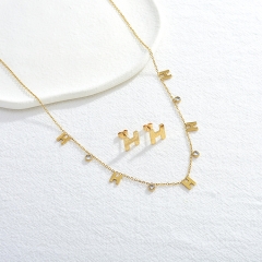 Conjunto de joyas y collar chapado en oro de 18 quilates para mujer  STAO-3959