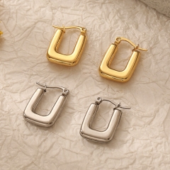 Pendientes llamativos de lujo para mujer chapados en oro de acero inoxidable   ES-2955