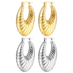 Pendientes llamativos de lujo para mujer chapados en oro de acero inoxidable   ES-2940