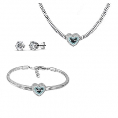 Conjunto joyas con pendientes para pulseras collar de acero inoxidable PDS255