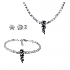 Conjunto joyas con pendientes para pulseras collar de acero inoxidable PDS277