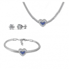 Conjunto joyas con pendientes para pulseras collar de acero inoxidable PDS245