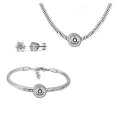 Conjunto joyas con pendientes para pulseras collar de acero inoxidable PDS264