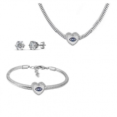 Conjunto joyas con pendientes para pulseras collar de acero inoxidable PDS248
