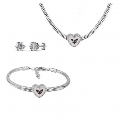 Conjunto joyas con pendientes para pulseras collar de acero inoxidable PDS257