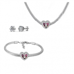 Conjunto joyas con pendientes para pulseras collar de acero inoxidable PDS250