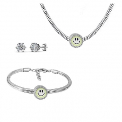 Conjunto joyas con pendientes para pulseras collar de acero inoxidable PDS275