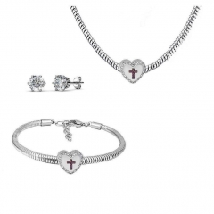 Conjunto joyas con pendientes para pulseras collar de acero inoxidable PDS246
