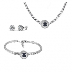 Conjunto joyas con pendientes para pulseras collar de acero inoxidable PDS269