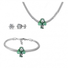 Conjunto joyas con pendientes para pulseras collar de acero inoxidable PDS276
