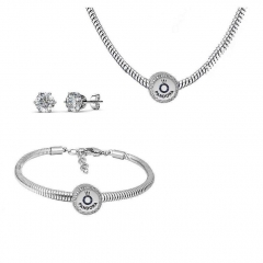 Conjunto joyas con pendientes para pulseras collar de acero inoxidable PDS263