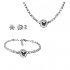 Conjunto joyas con pendientes para pulseras collar de acero inoxidable PDS273