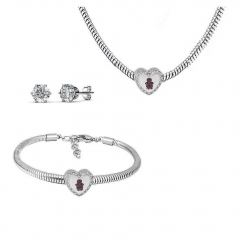 Conjunto joyas con pendientes para pulseras collar de acero inoxidable PDS258