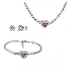 Conjunto joyas con pendientes para pulseras collar de acero inoxidable PDS256