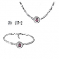 Conjunto joyas con pendientes para pulseras collar de acero inoxidable PDS270