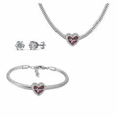 Conjunto joyas con pendientes para pulseras collar de acero inoxidable PDS260