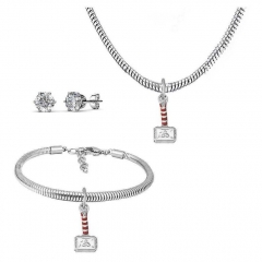 Conjunto joyas con pendientes para pulseras collar de acero inoxidable PDS281