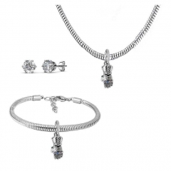 Conjunto joyas con pendientes para pulseras collar de acero inoxidable PDS280