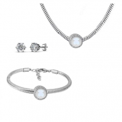 Conjunto joyas con pendientes para pulseras collar de acero inoxidable PDS268
