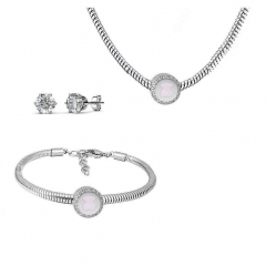 Conjunto joyas con pendientes para pulseras collar de acero inoxidable PDS267