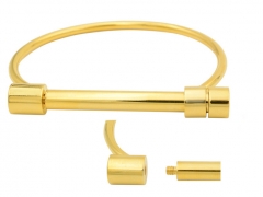 Venta de pulseras de acero quirurgico por mayor dorado clásico ZC-0304