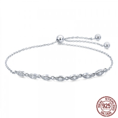 Trendy 925 Sterling Silver Droplet Chain Link Bracelets for Women Luminous CZ Fashion Bracelet Jewelry Making Gift SCB086 BRACE-0115