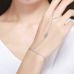 New Arrival Authentic 925 Sterling Silver Double Layer Magic Of Blue Eye Bracelets for Women Luxury Jewelry Gift SCB023 BRACE-0038