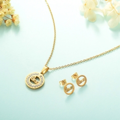 Fabricación de joyas para damas, Conjunto de joyas de acero inoxidable 18k Gold Jewelry Wholesale XXXS-0225