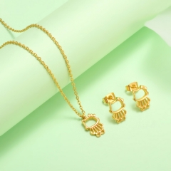 nuevo conjunto de joyas de oro para mujer de acero inoxidable  XXXS-0398