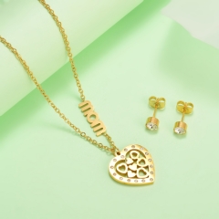 nuevo conjunto de joyas de oro para mujer de acero inoxidable  XXXS-0397