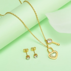 nuevo conjunto de joyas de oro para mujer de acero inoxidable  XXXS-0382