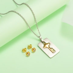 nuevo conjunto de joyas de oro para mujer de acero inoxidable  XXXS-0375