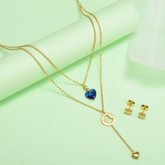 nuevo conjunto de joyas de oro para mujer de acero inoxidable  XXXS-0390